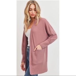 Mauve Thermal Cardigan, Great Color & Style! Size - Small